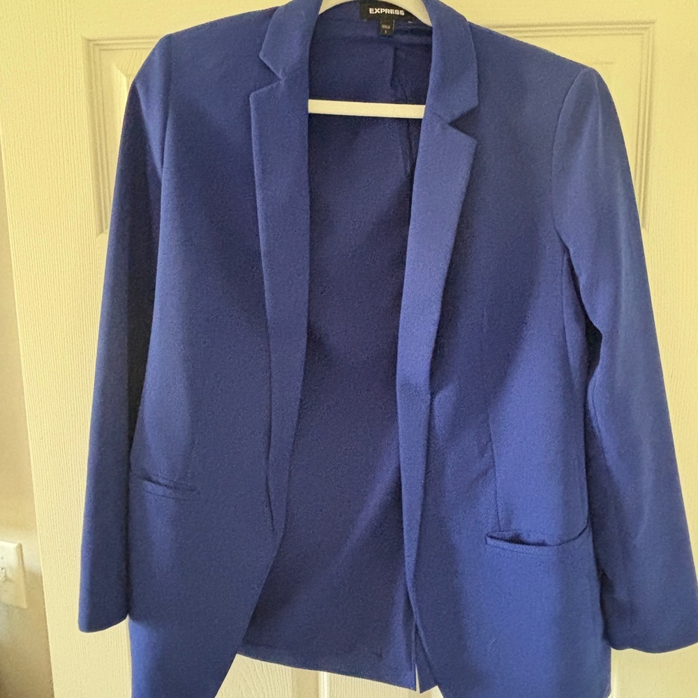 Express Blue Blazer Modern Fit Notched Lapels - Picture 1 of 2
